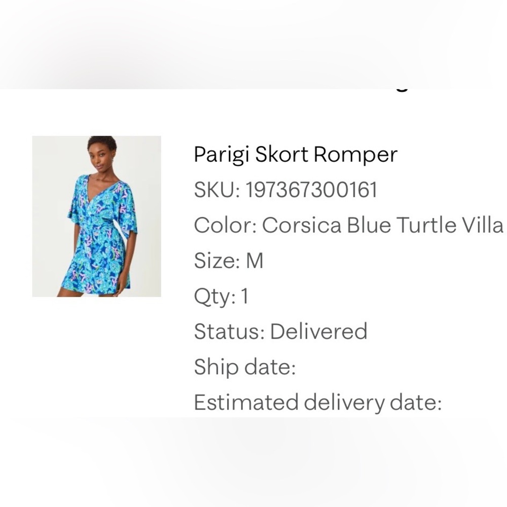 NWT Lilly Pulitzer *Hard to Find Print* Parigi Skort Romper, Size Medium - Picture 3 of 15
